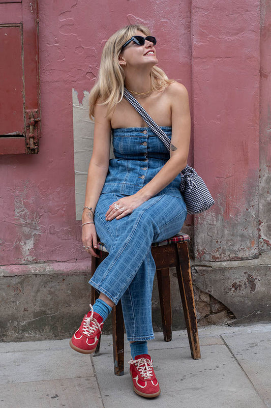 Damson Madder Tovie Laser Check Jeans