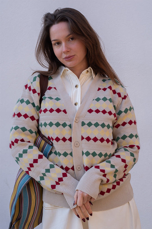 Far Afield Gilberto Diamond Stripe Cardigan
