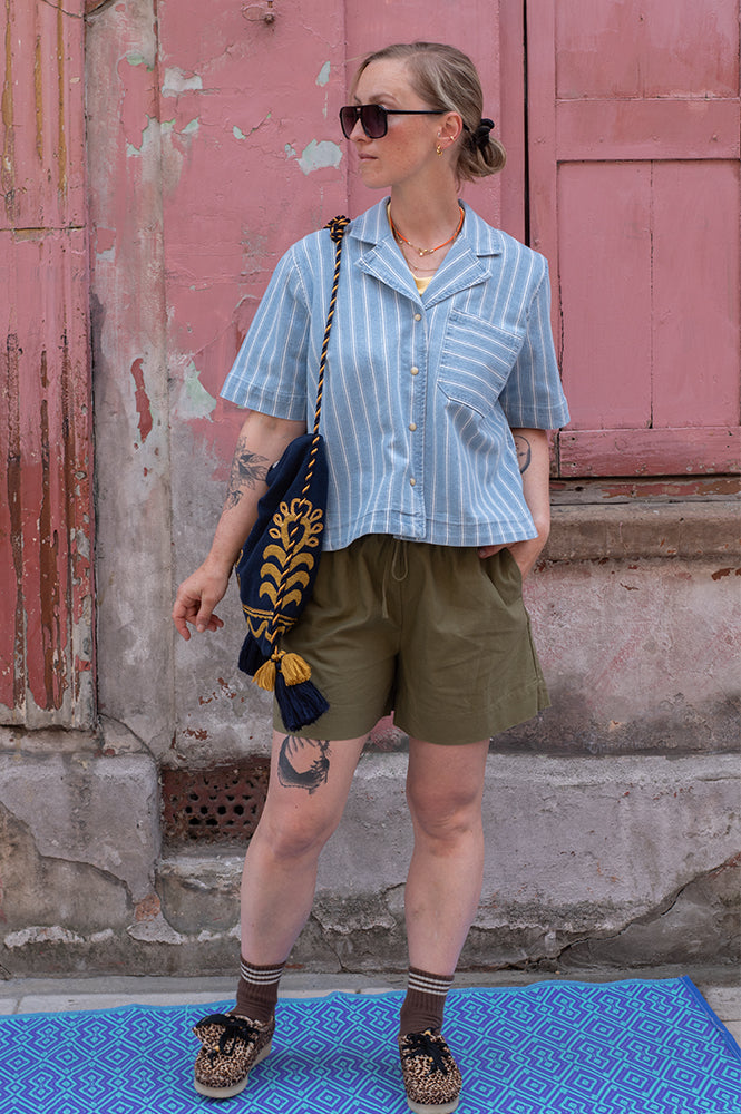 Object Elsie Striped Denim Shirt