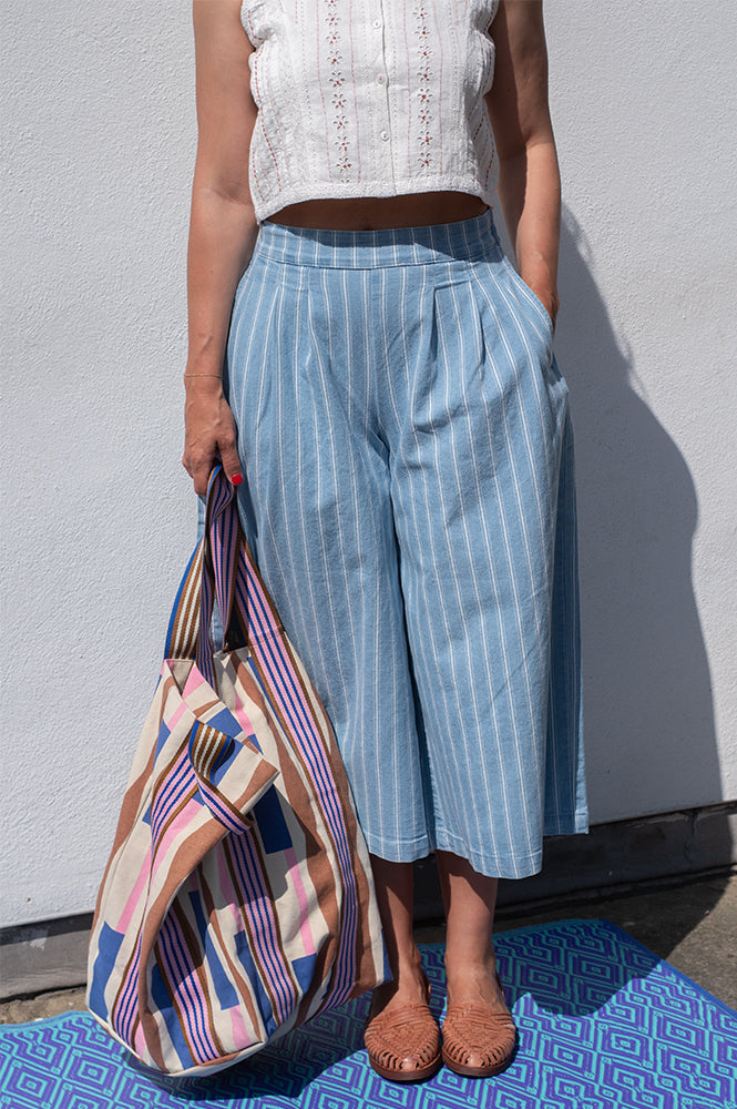 Object Elsie Wide Striped Culotte Jeans