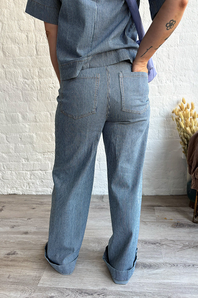 Numph Erina Blue Stripe Jeans