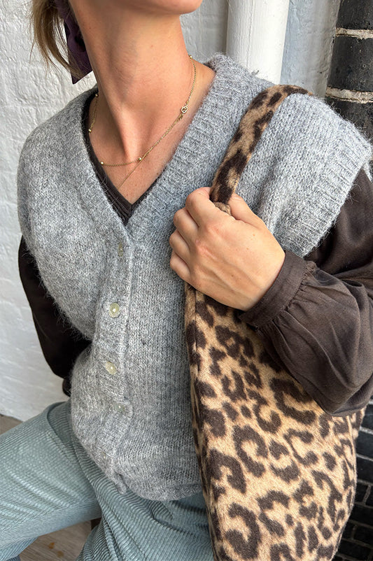ICHI Bella Grey Sleeveless Cardigan