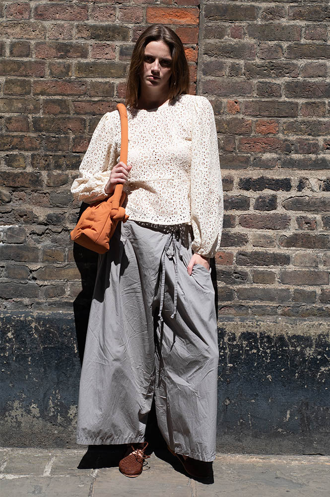 Marta Elva Fango Grey Pleated Trousers