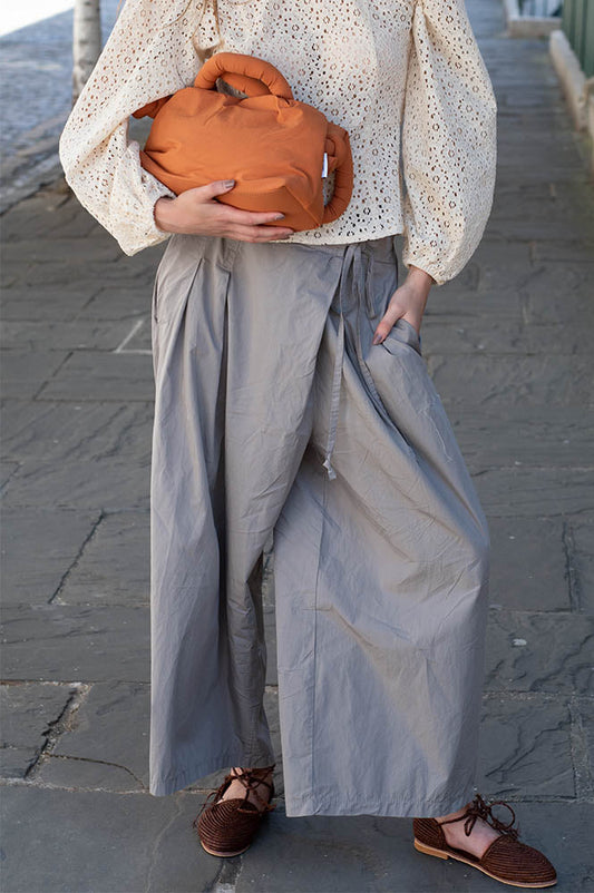 Marta Elva Fango Grey Pleated Trousers