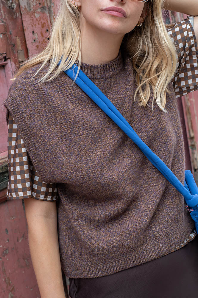 Sessùn Fabinino Agate Brown Sleeveless Jumper