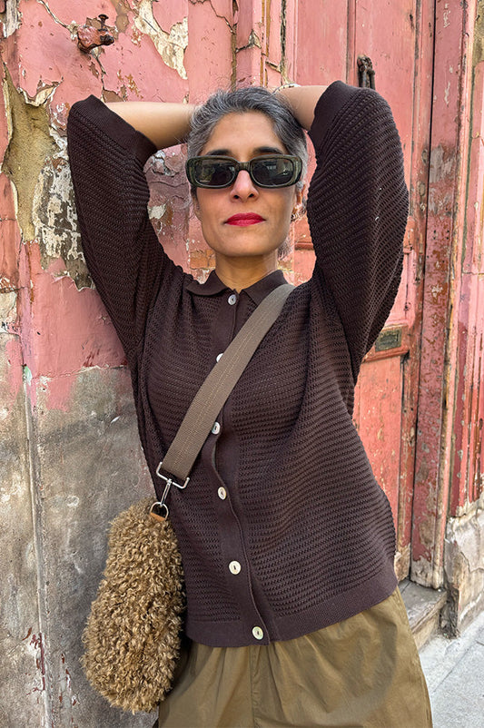 Numph Vilde Black Coffee Knitted Cardigan