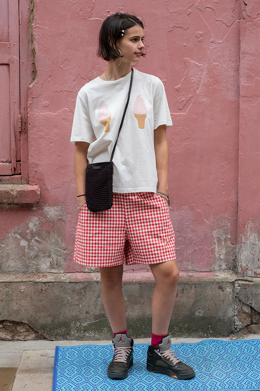 Le Bon Shoppe City Red Gingham Shorts