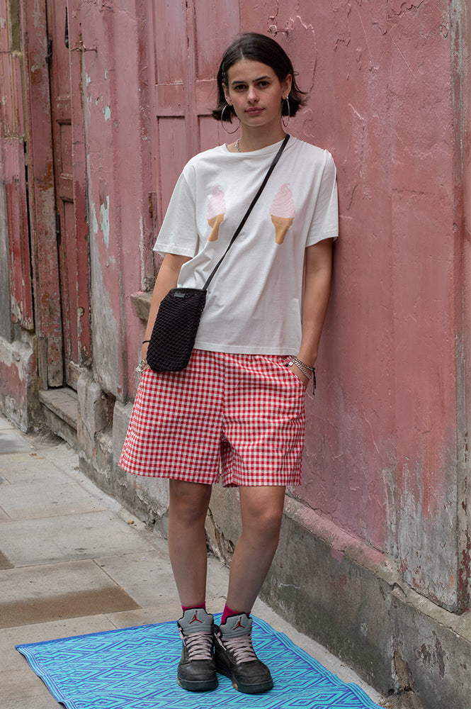 Le Bon Shoppe City Red Gingham Shorts