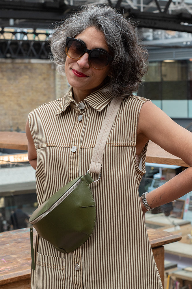 Stella Nova Striped Brown Denim Dress