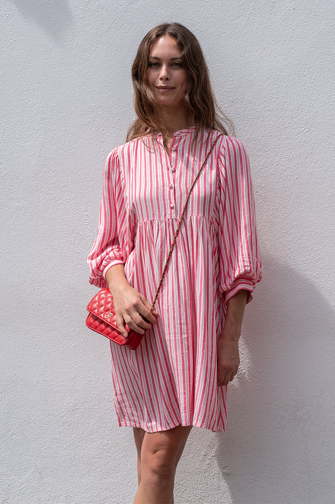 Petite Mendigote Riga Blush Stripe Dress