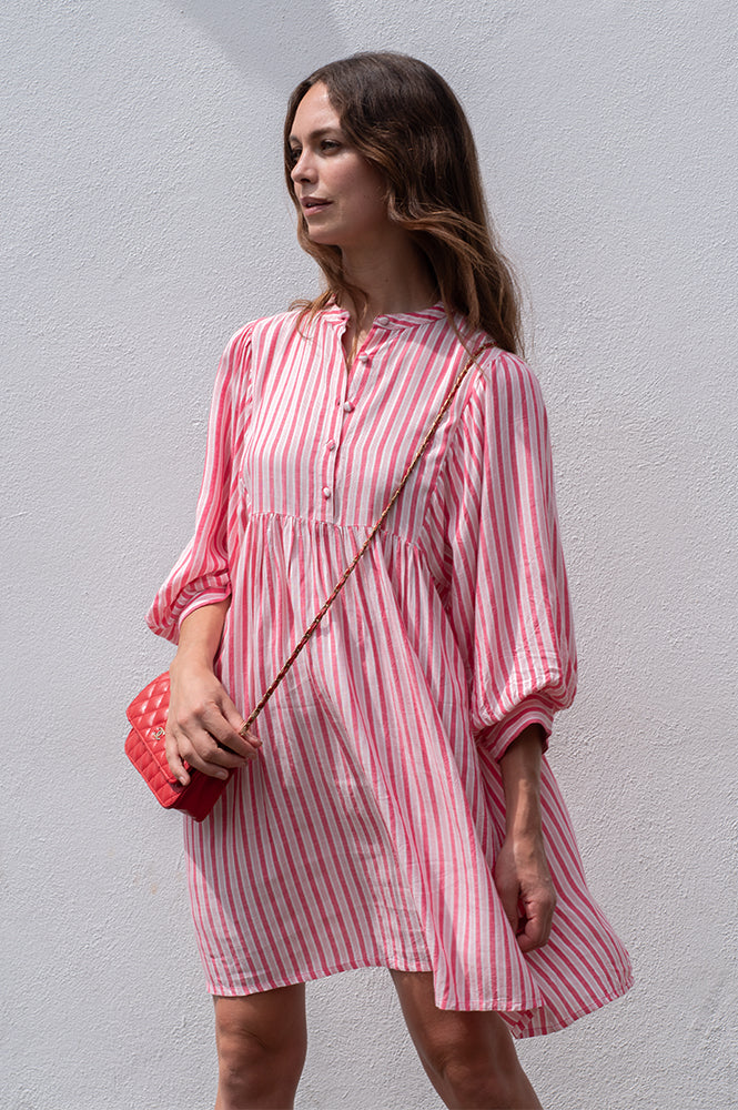 Petite Mendigote Riga Blush Stripe Dress