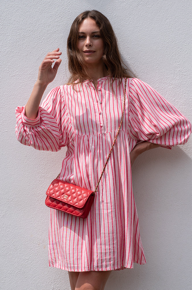 Petite Mendigote Riga Blush Stripe Dress