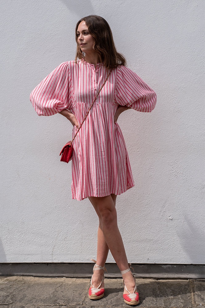 Petite Mendigote Riga Blush Stripe Dress