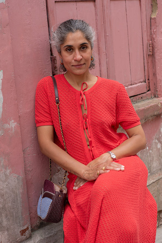 FRNCH Aelis Red Knit Top