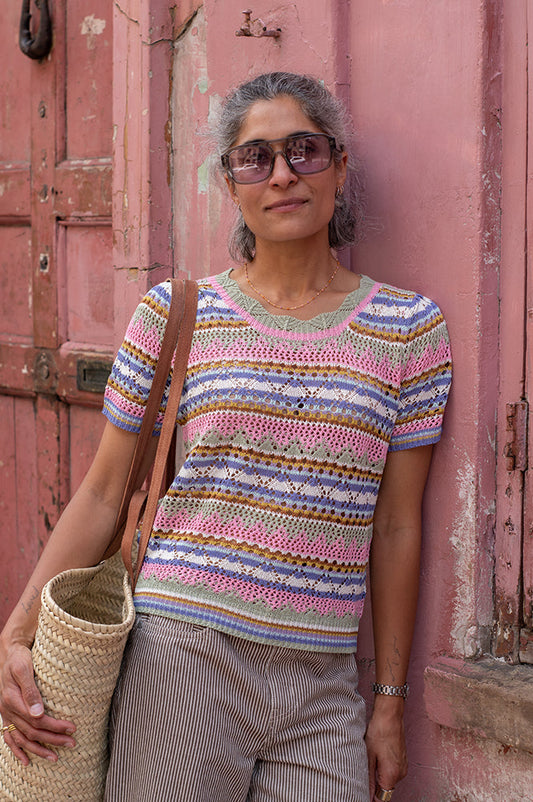 Compania Fantastica Striped Knit Top