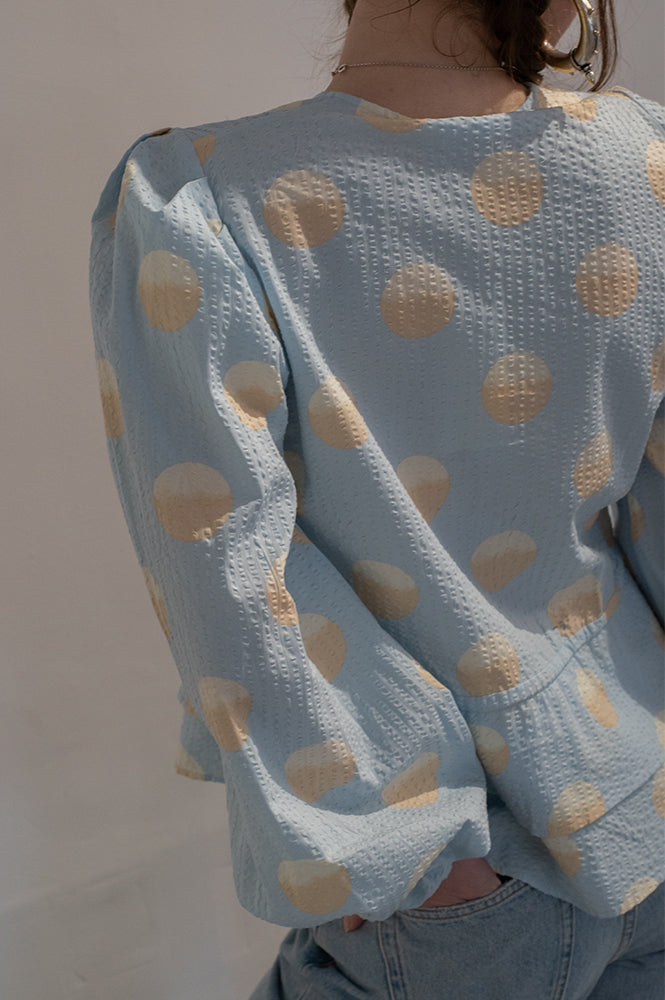 Stella Nova Big Dot Light Blue Blouse
