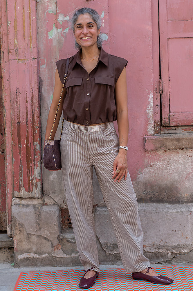 ICHI Stella Chestnut Sleeveless Shirt