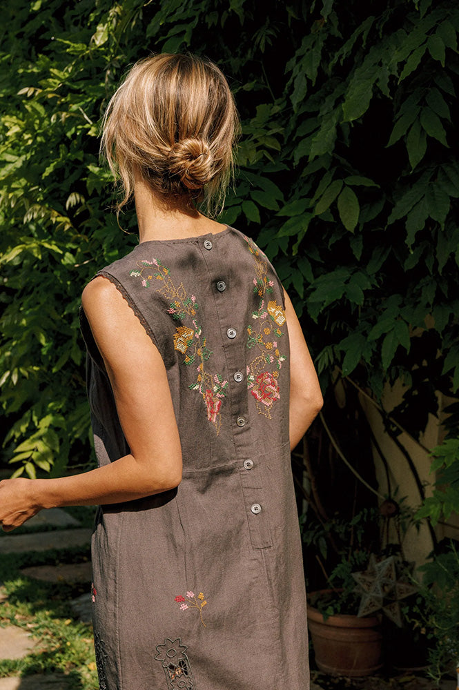 Indi & Cold Carbon Cross-Stitch Dress